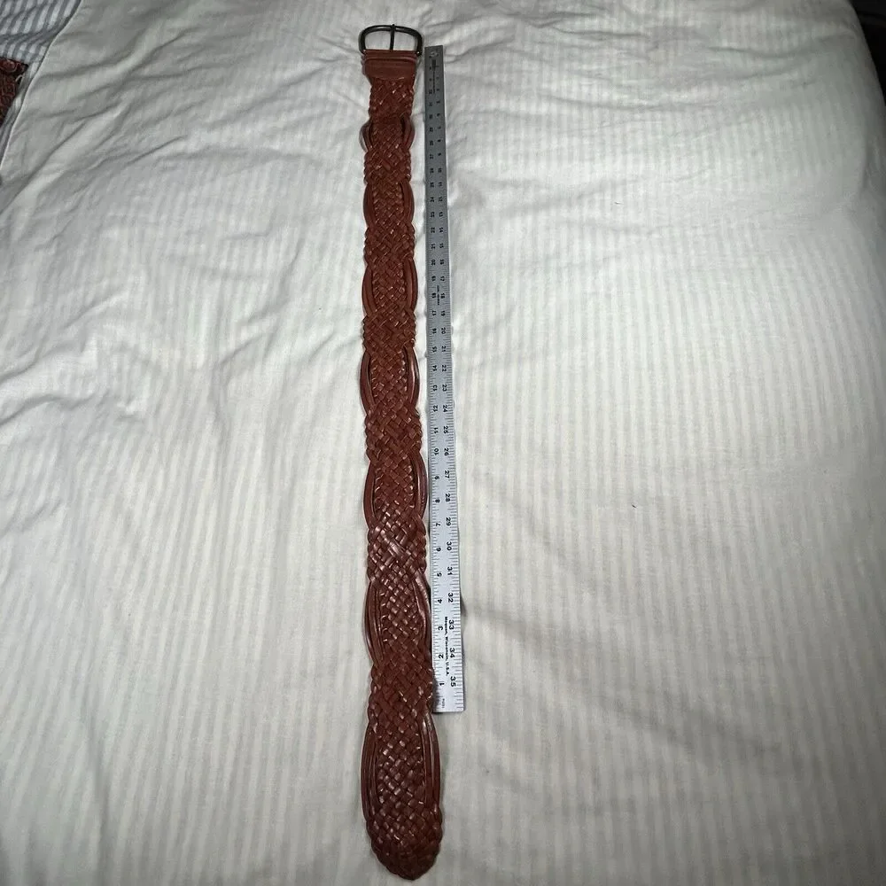 Fossil 2 1/2" Wide Braided Leather Buckle, Size Medium. Bohemian Boho-Chic - Picture 9 of 9